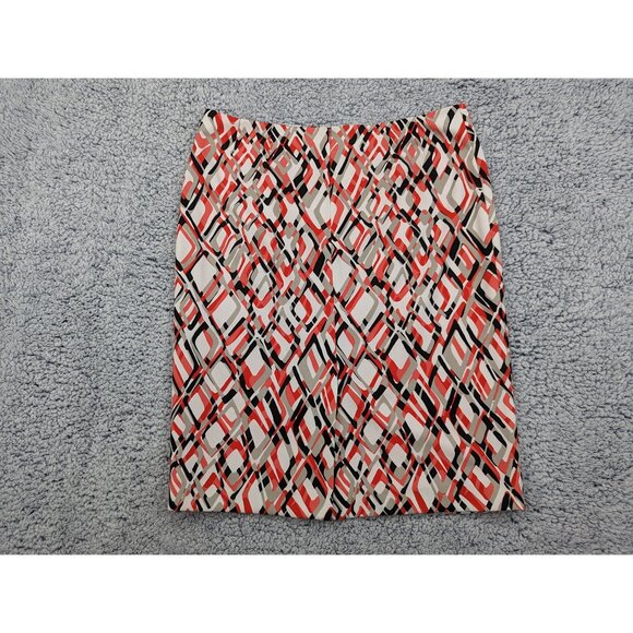Kasper Knee Length Pencil Skirt Womens 10 Colorful Artsy Lightweight Stretch - Picture 2 of 15